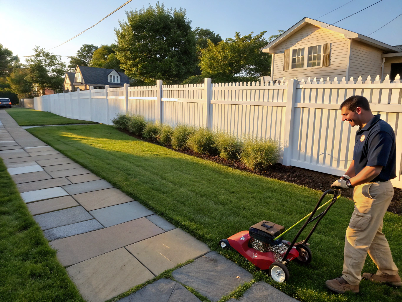 Wide view of a perfectly manicured green lawn